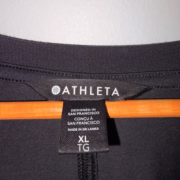 Athleta Black Ruched V-Neck Long Sleeve Top XL - Picture 2 of 4